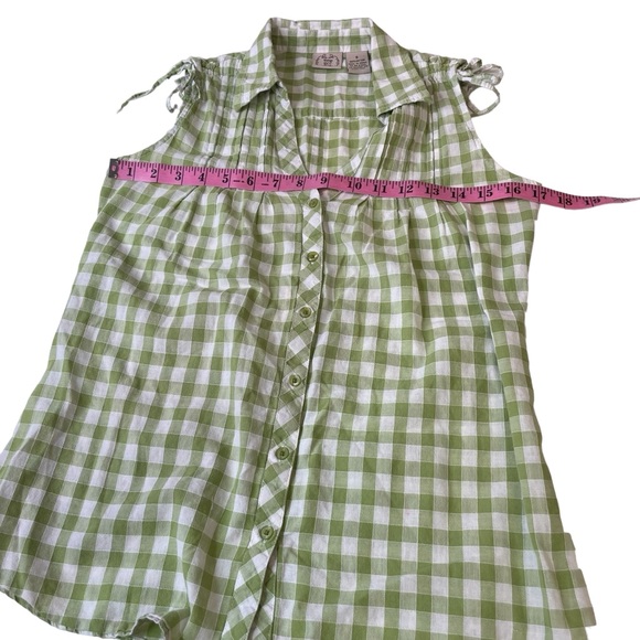 Vintage DCC Missy gingham checked short sleeve blouse 100%‎ cotton size small - Picture 7 of 8